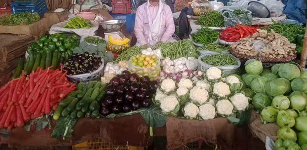 Seasonal vegetables at a local sabzi mandi